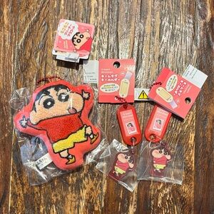 Shin Chan Plush and Keychains Set